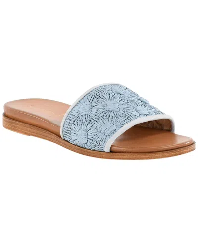 Seychelles Dakota Raffia & Leather Slide In Blue