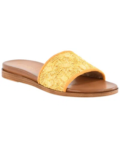 Seychelles Dakota Raffia & Leather Slide In Yellow