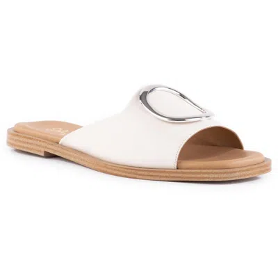 Seychelles End Of Time Womens Leather Mule Sandals In Off White