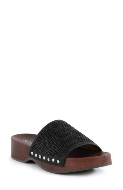 Seychelles Fantasy Raffia Platform Sandal In Black