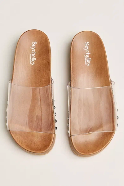 Seychelles Fantasy Wood Bottom Slide Sandals In Brown