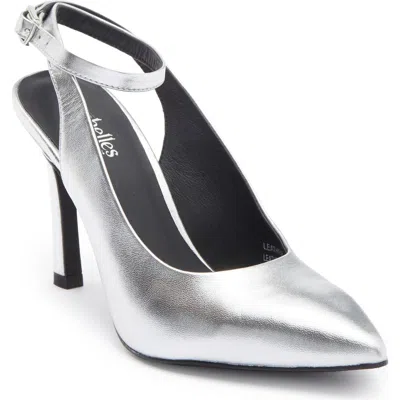 Seychelles Girl Boss Ankle Strap Pointed Toe Pump In Silver
