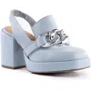 Seychelles Girls Best Friend Womens Chain Leather Platform Heels In Blue