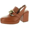 Seychelles Girls Best Friend Womens Chain Leather Platform Heels In Green