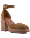 Seychelles Gleaming Ankle Strap Platform Pump In Brown