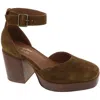 Seychelles Gleaming Womens Ankle Strap Leather Platform Heels In Brown