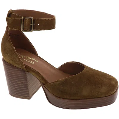 Seychelles Gleaming Womens Ankle Strap Leather Platform Heels In Brown