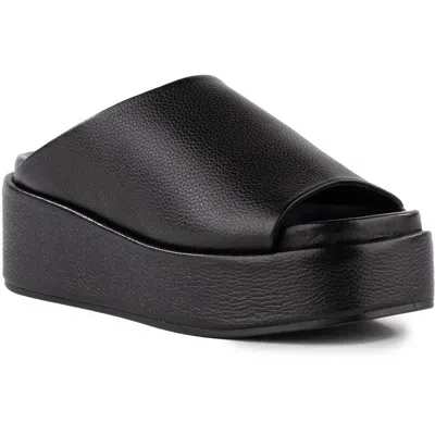 Seychelles Goodies Womens Platform Open Toe Slide Sandals In Black