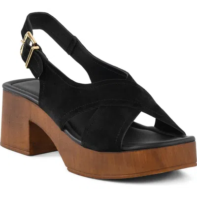 Seychelles Heart Of Gold Slingback Platform Sandal In Black