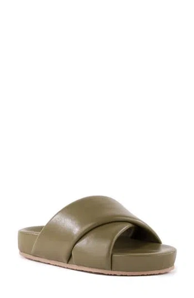 Seychelles Heartfelt Crisscross Slide Sandal In Green
