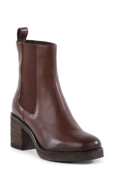 Seychelles Hustle Platform Chelsea Boot In Brown Leather