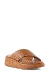 Seychelles Key West Womens Woven Leather Wedge Sandals In Tan
