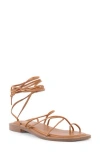 Seychelles Lilac Tan Leather Lace-up Flat Sandals In Tan