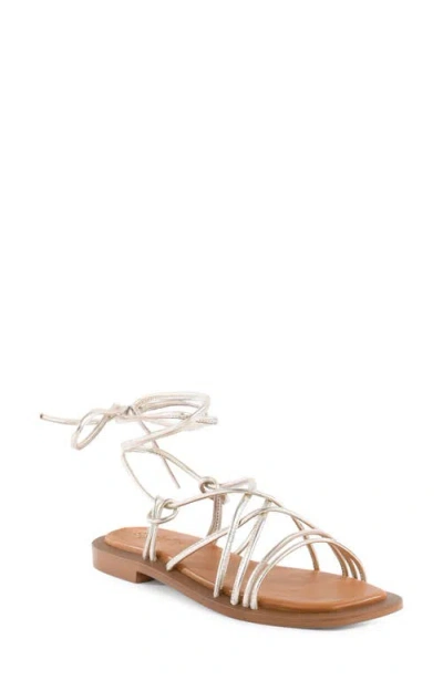 Seychelles Lilac Two Ankle Wrap Sandal In Light Gold