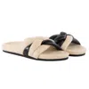 Seychelles Low Key Glow Up Womens Criss-cross Leather Slide Sandals In Multi