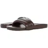 Seychelles Low Key Womens Leather Ribbed Slide Sandals In Brown