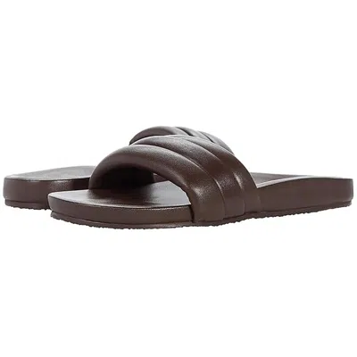 Seychelles Low Key Womens Leather Ribbed Slide Sandals In Brown