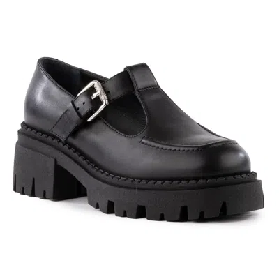Seychelles Luster Womens Leather Lugged Sole Loafers In Black