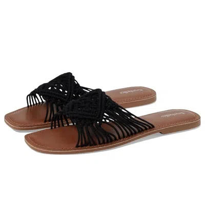 Seychelles Mahogany Flat Sandals Womens Black Squared Toe Slip On Slide Htat1230