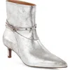 Seychelles Milan Pointed Toe Kitten Heel Bootie In Silver