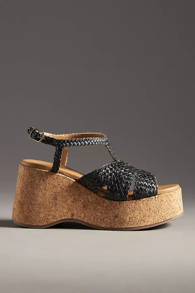 Seychelles Nolia Cork Wedge Sandals In Black