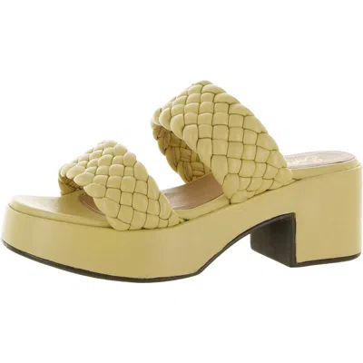 Seychelles Novelty Womens Leather Woven Heel Sandals In Yellow