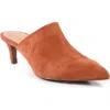 Seychelles Obsession Pointed Toe Kitten Heel Mule In Rust Suede