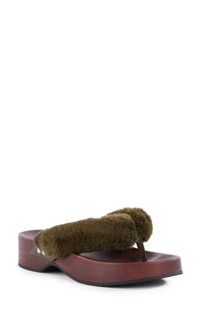 Seychelles Ocean Ave Faux Fur Flip Flop In Green
