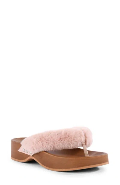 Seychelles Ocean Ave Faux Fur Flip Flop In Pink
