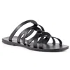 Seychelles Off The Grid Womens Strappy Leather Slide Sandals In Black