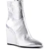 Seychelles Only Girl Pointed Toe Wedge Bootie In Silver