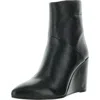 Seychelles Only Girl Womens Zipper Faux Leather Wedge Boots In Black