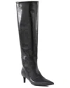 Seychelles Rose Pointed Toe Over The Knee Kitten Heel Boot In Black
