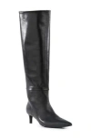 Seychelles Rose Pointed Toe Over The Knee Kitten Heel Boot In Black
