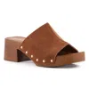 Seychelles Scene Womens Studded Suede Block Heels In Brown