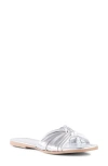 Seychelles Shades Of Cool Silver Metallic Knotted Flat Slide Sandals In Silver