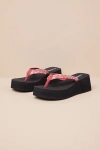 Seychelles Skyscraper Red Bandana Flatform Thong Sandals