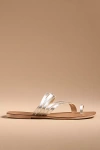 Seychelles Summer Rain Silver Metallic Leather Strappy Slide Sandals In Silver
