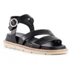 Seychelles Tangelo Womens Strappy Leather Platform Sandals In Black