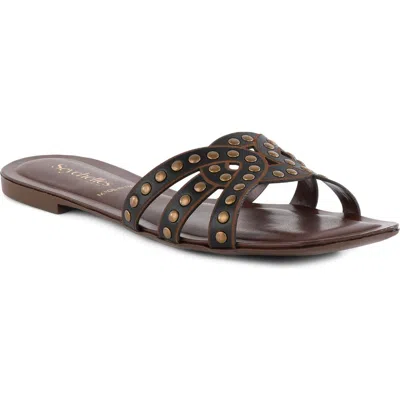 Seychelles Treasure Studded Slide Sandal In Black