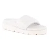 Seychelles Vibe Check Womens Leather Slip On Platform Sandals In White