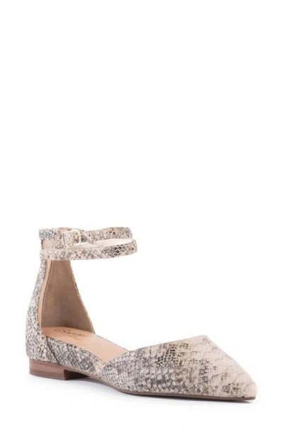 Seychelles What A Girl Wants Ankle Strap Pointed Toe Flat In Beige