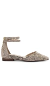 Seychelles What A Girl Wants Ankle Strap Pointed Toe Flat In Beige Exotic