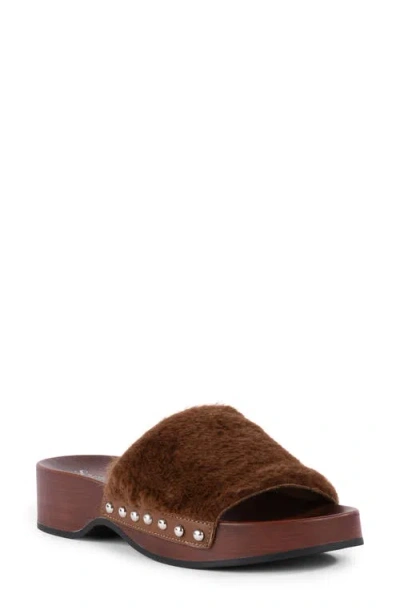 Seychelles Windswell Faux Fur Slide Sandal In Brown
