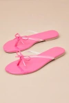 Seychelles Wish List Ii Fuchsia Patent Bow Thong Sandals In Pink
