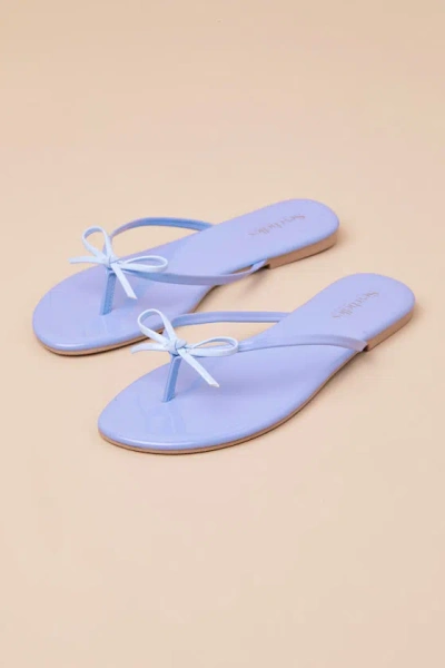 Seychelles Wish List Light Blue Patent Bow Thong Sandals