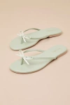 Seychelles Wish List Seafoam Vegan Leather Bow Thong Sandals In Green