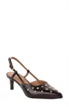 Seychelles Crawford Slingback Pointed Toe Kitten Heel Pump In Brown