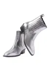 Seychelles Hold Me Down Womens Textured Leather Chelsea Boots In Silver