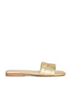 Seychelles Women's Portland Leather Slide Flat Sandals In Metallic Gold
